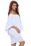 Multiple Dressing Layered White Mini Poncho Dress