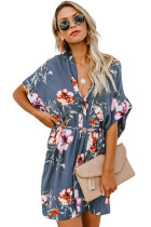 Blue Chrysanthemum Kimono Dress
