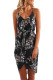 Black Deep V Neck Summer Floral Print Dress