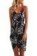 Black Deep V Neck Summer Floral Print Dress