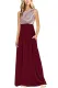 Burgundy White Striped High Waist Tank Maxi Dress