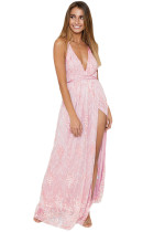 Pink Daring Open Back Glittering Party Dress