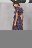 Multicolor V-Neck Beach Resort Printed Dress