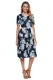 Blue Full-blown Floral Print Knee Length Dress