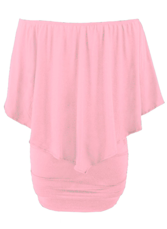 Multiple Dressing Layered Pink Mini Poncho Dress