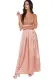 Apricot Sequined Silky Maxi Party Dress
