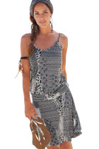 Gray Trendy Print Summer Dress