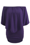 Multiple Dressing Layered Purple Mini Poncho Dress
