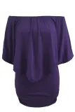 Multiple Dressing Layered Purple Mini Poncho Dress