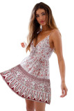 White Floral Pattern Tank Slip Dress