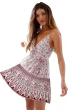 White Floral Pattern Tank Slip Dress