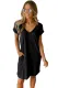 Black V Neck Cuffed T-shirt Dress