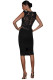 Black Sheer Lace Back Sleeveless Midi Dress