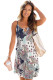 White Paisley Print Casual Dress