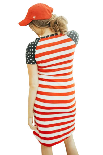 Red Striped Patriotic Tee Dress