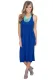 Solid Racerback Midi Jersey Dress in Blue