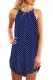 Dot Print Blue Sleeveless Dress
