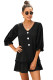 Black Casual Loose V Neck Short Swing Dress