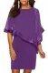 Purple Sequined Poncho Mini Dress