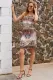 Ethnic Bohemian Print Keyhole Front Dress