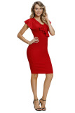Gossip Red Frill Bodycon Sheath Dress
