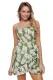 Ruffle Wrap Hemline Green Leavy Sundress