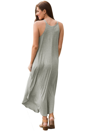 Sexy Summer Tank Maxi Dress in Gray