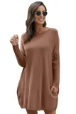 Khaki Oversized Batwing Sleeve Sweater Dress