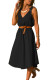 Black V Neck A-line Sundress