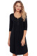 Black Quarter Sleeve Casual Tunic Dress