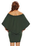 Multiple Dressing Layered Army Green Mini Poncho Dress