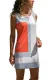 Orange Color Block Geometric Sundress