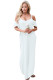 White Sassy Open Shoulder Maxi Dress