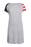 Gray Patriotic Tee Dress