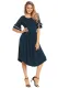 Slate Blue Layered Bell Sleeve Dress