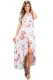 White Grounding Petals Print Boho Maxi Dress