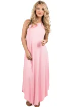 Sexy Summer Tank Maxi Dress in Pink