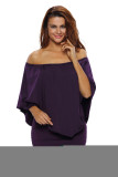Multiple Dressing Layered Purple Mini Poncho Dress