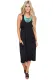 Solid Racerback Midi Jersey Dress in Black