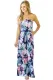 Big Summer Flower Strapless Maxi Dress with Pockets
