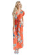 Poppy Red Floral Print Cap Sleeve Maxi Dress