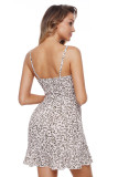 Ruffle Wrap Hemline Salix Leaf Sundress
