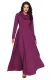 Purple Cow Neck Long Sleeve Maxi Dress