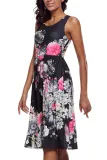 Fall in Love with Floral Print Boho Dress in Black