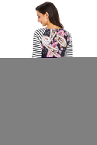 Black Paisley Print Stripe Raglan Sleeve Dress