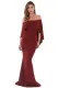Burgundy Off Shoulder Poncho Gown Mermaid Dress