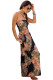 Orange Bohemian Bandeau Floral Print Maxi Dress
