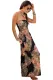 Orange Bohemian Bandeau Floral Print Maxi Dress