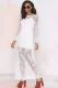 White Reverse Lace Lady Maxi Dress