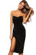 Black High Slits Sweetheart Sequin Bodycon Dress